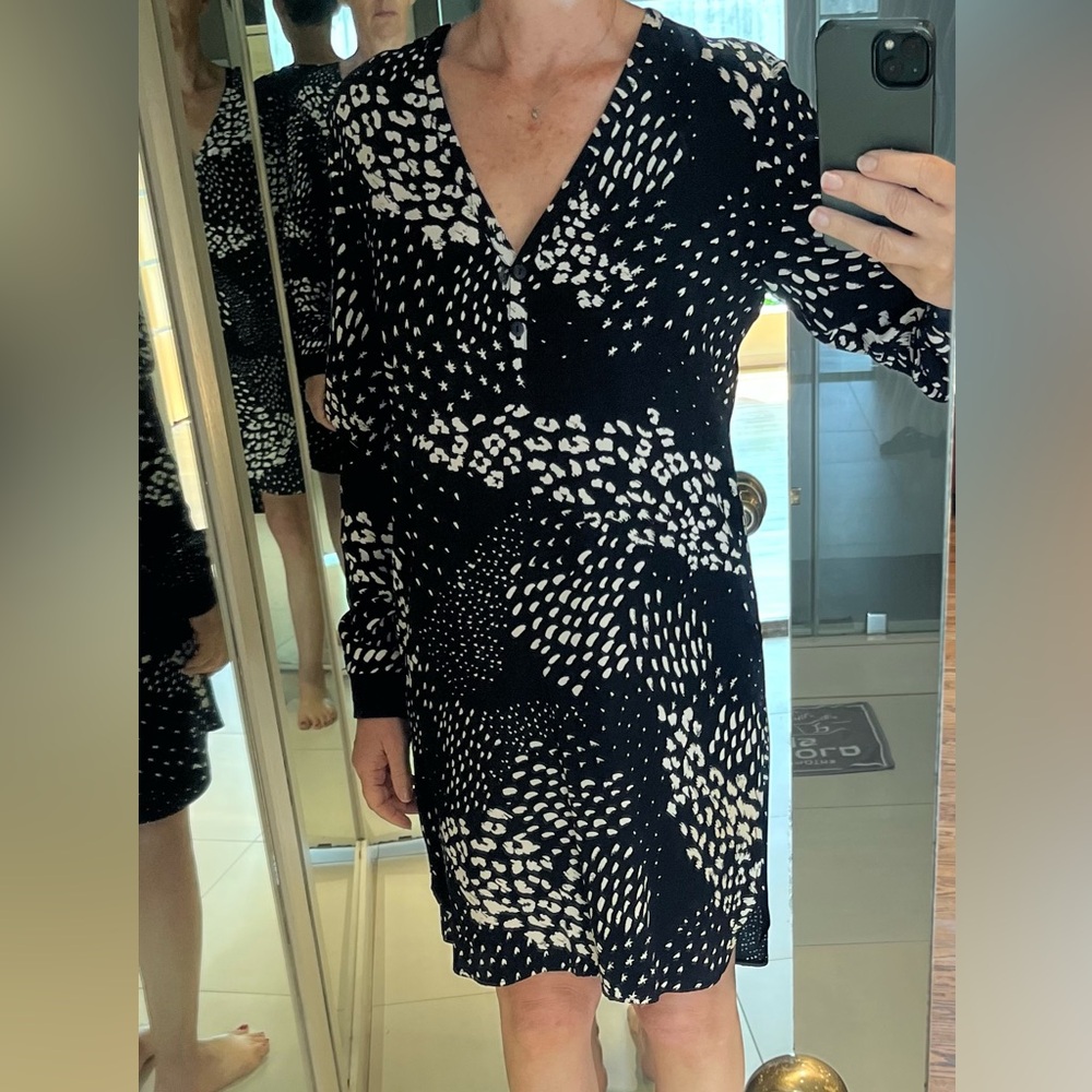 TIBi Black and White Patterned dress